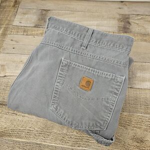 Carhartt Pants Size 40 Loose Fit Canvas Carpenter Workwear Charcoal‎ Gray B159